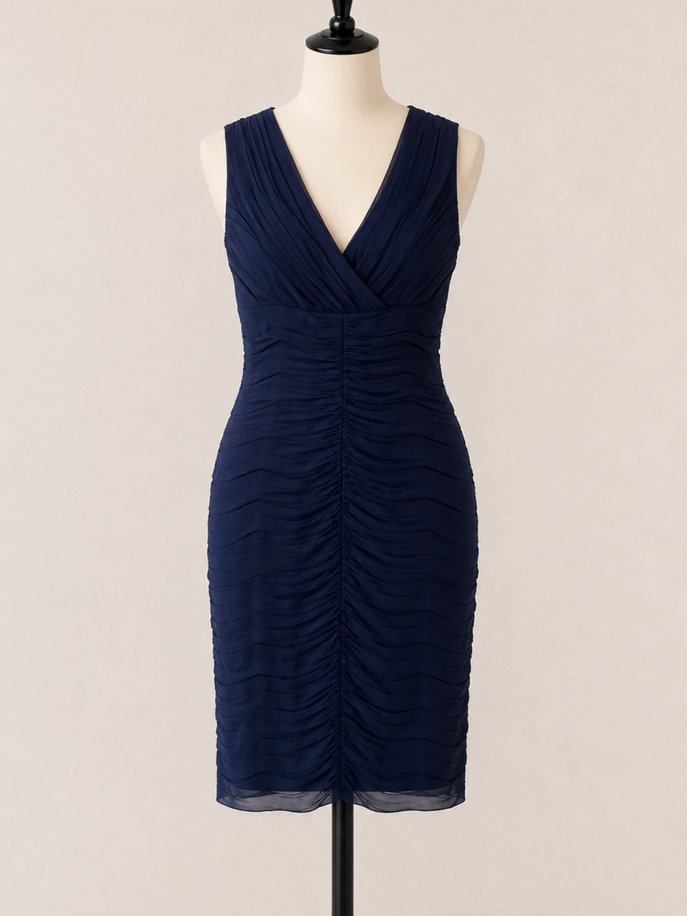 Tadashi 12P navy dress pleated soft tule